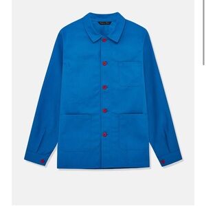 Le Laboureur chore coat work jacket Bugatti blue/red buttons